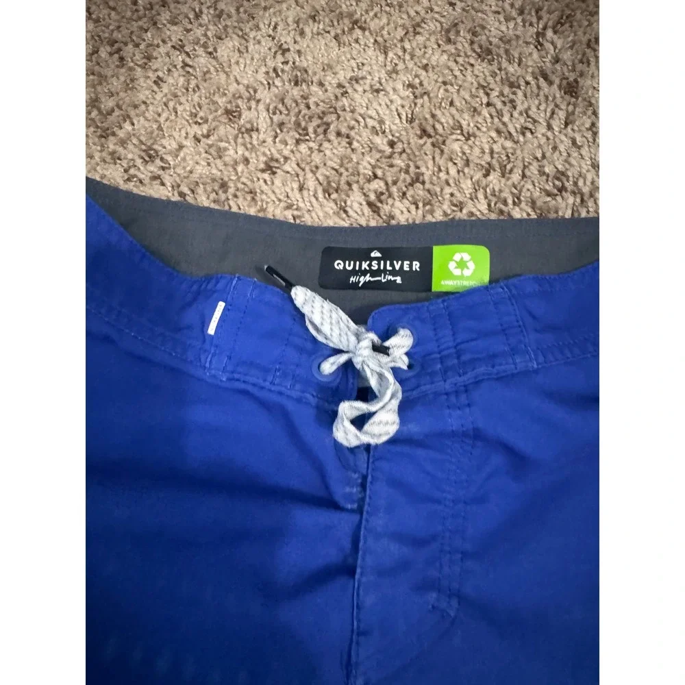 Quiksilver Highline Board Shorts Men's Size 28 Blue Green 4 Way Stretch Surf